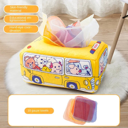 Baby Montessori Toy,Magic Tissue Box,Educational Learning Activity Sensory Toy For Kids Finger Exercising  Busy Board Baby Game